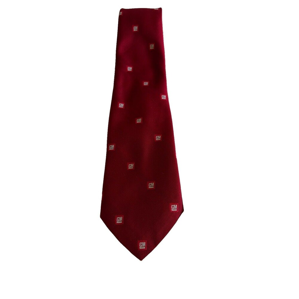 General Motors Logo GM Tie Embroidered Necktie Tie RED 3 x 55 VINTAGE Rare